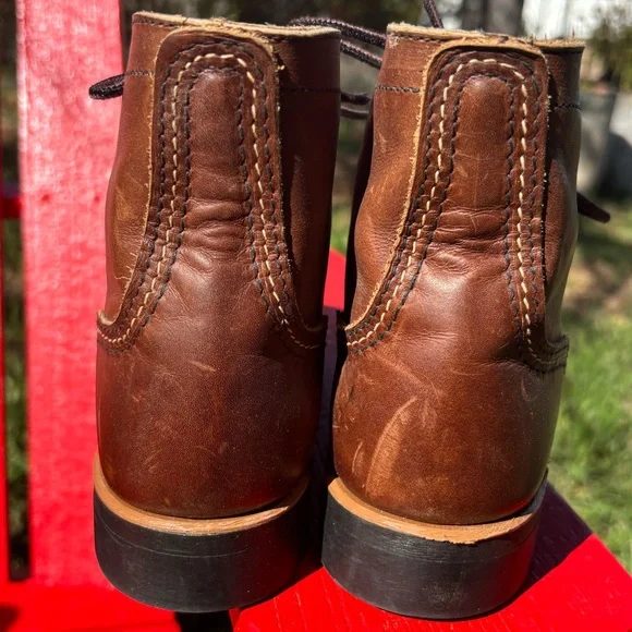 Red Wing Shoes Brown Leather Lace-Up Work Boots - Picture 2 of 6